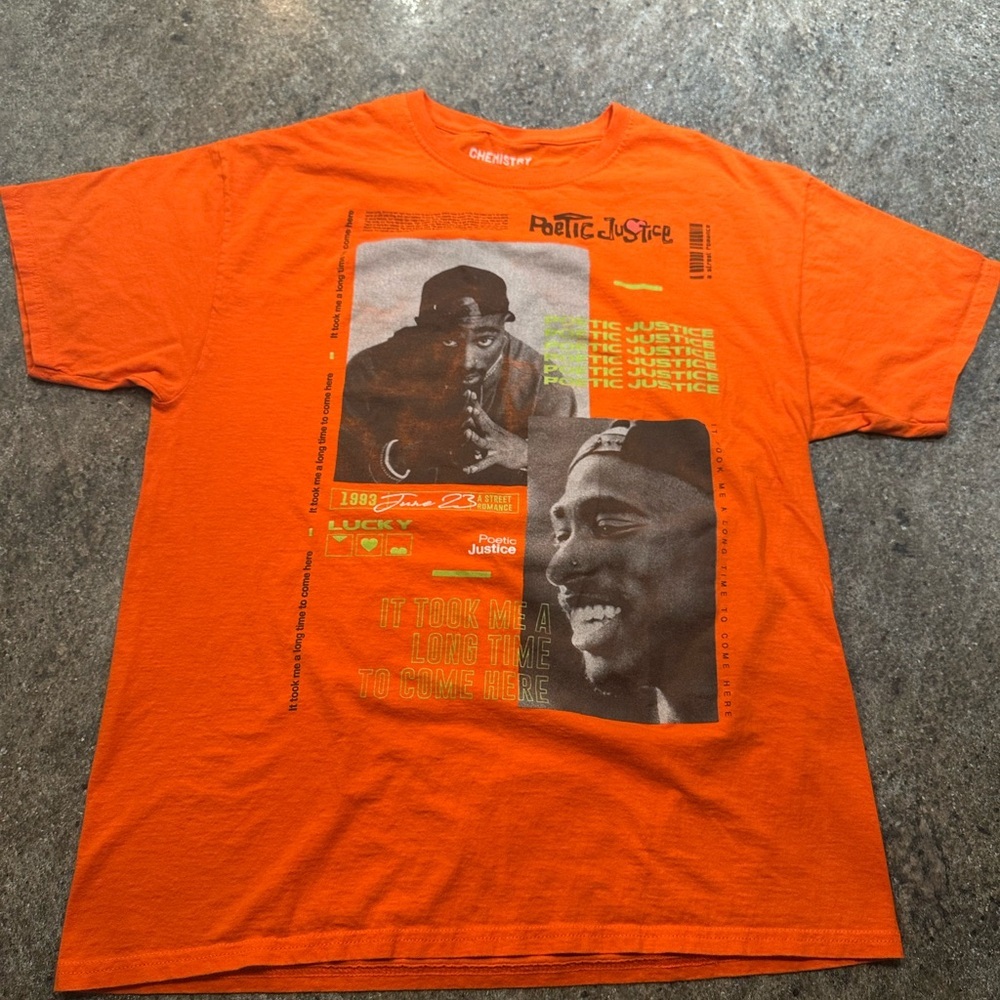 ⭐️ Official TUPAC T-Shirt Poetic JUSTICE BY CHEMISTRY - Picture 4 of 4
